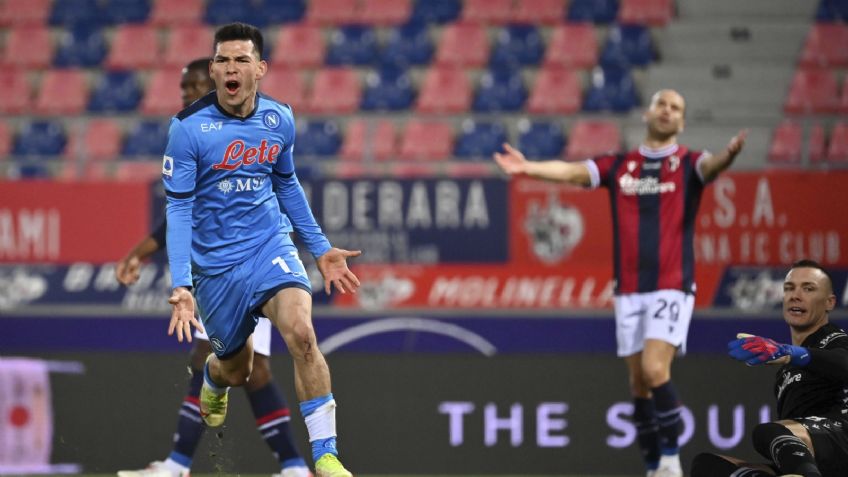 El doblete del Chucky Lozano en el Bolonia vs Napoli hoy (VIDEO)