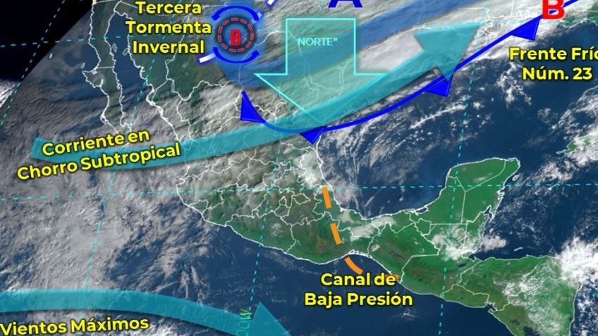 Frente frío 23: ¿Qué estados serán afectados por nieve?