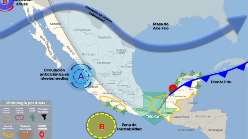 Frente Frío 4: Estados con temperaturas más bajas del 17 al 21 de octubre