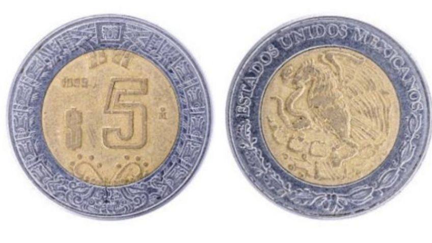 Entregan hasta 50 mil pesos al afortunado que tenga esta moneda de 5 pesos