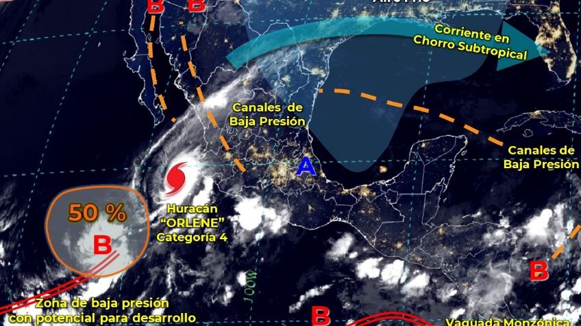 Huracán Orlene: ¿Qué estados afectará como Categoría 4?