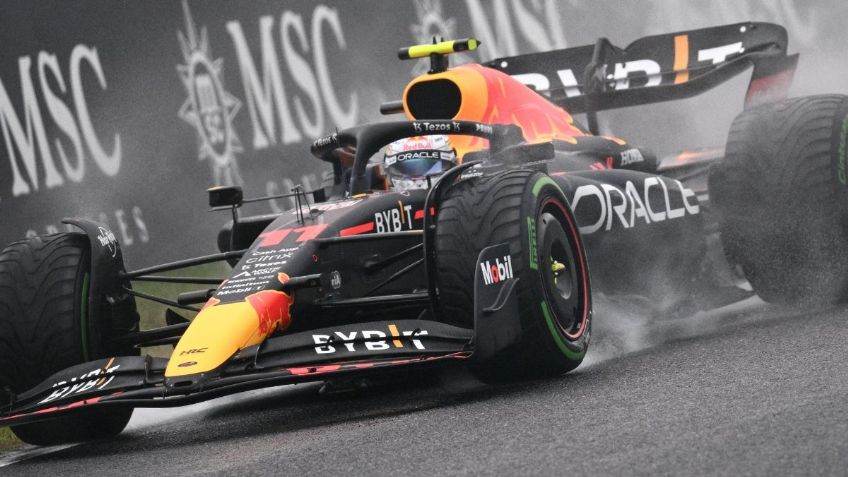 Así afectó la lluvia a Checo Pérez en las prácticas del GP de Japón