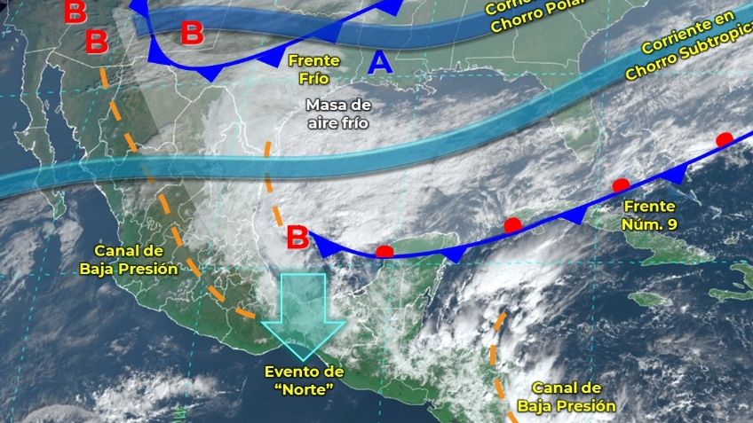 Frente frío 10: ¿A dónde se desplaza este 19 y 20 de noviembre?