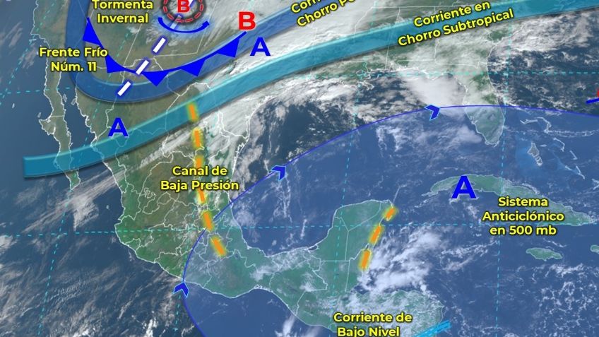 Frente frío 11: ¿A qué estados se extiende del 25 al 27 de noviembre?