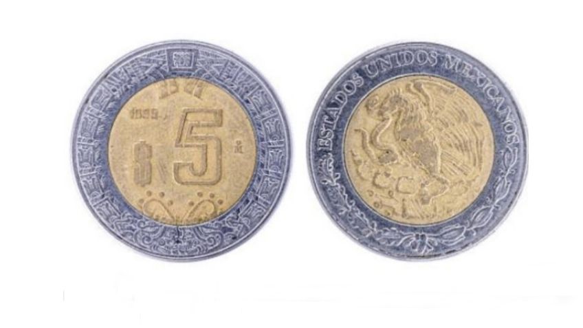 La rara moneda de cinco pesos con valor de hasta  mil pesos; ¿cómo reconocerla?