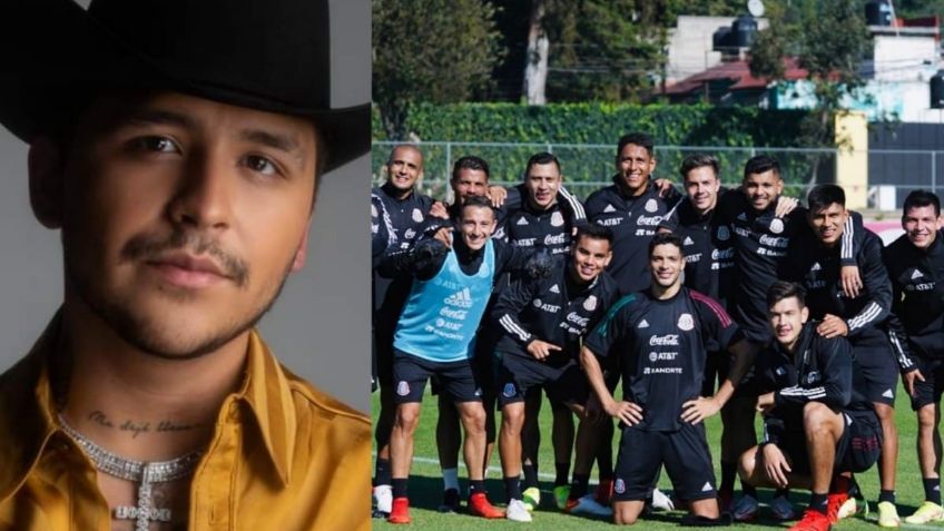 El día que Christian Nodal le cantó 'Adiós Amor' a la Selección Mexicana (VIDEO)