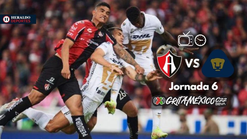 Qué canal transmite Atlas vs Pumas EN VIVO por TV: Jornada 6 Liga MX