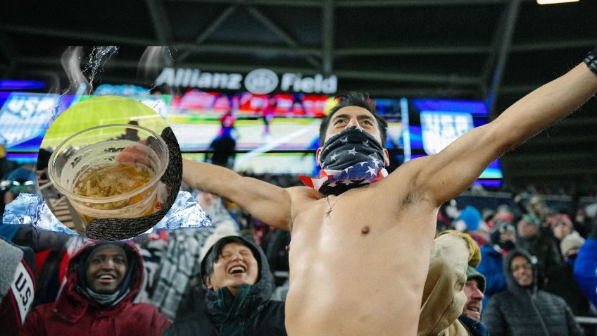 Cerveza de fan se congela por bajas temperaturas en el juego EUA vs Honduras