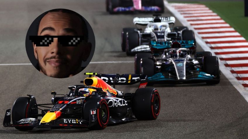 Hamilton se burla sutilmente de Checo Pérez y Max Verstappen tras su abandono (VIDEO)
