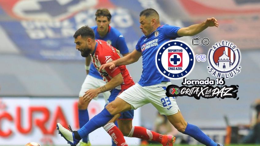 Qué canal transmite Cruz Azul vs San Luis EN VIVO por TV: Jornada 16 Liga MX