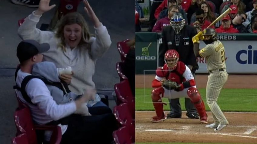 VIDEO VIRAL: Papá aficionado atrapa pelota mientras daba mamila a su bebé en MLB