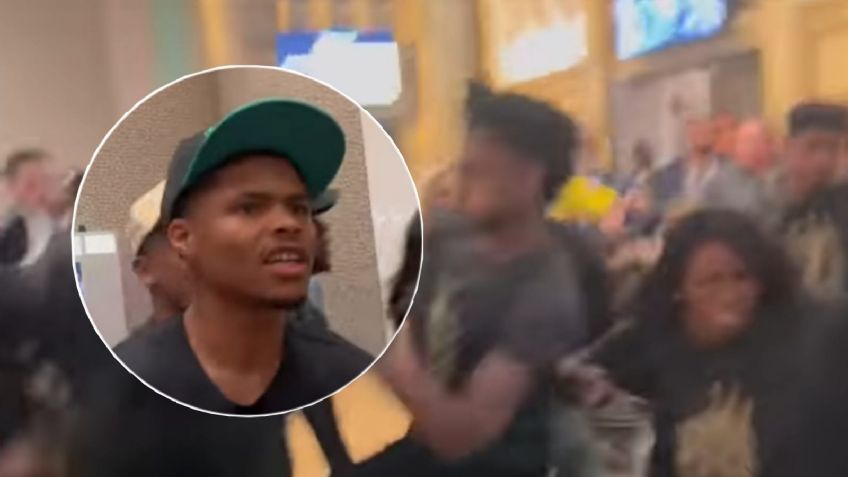 Batalla campal rompe conferencia de Shakur Stevenson tras vencer a Óscar Valdez (VIDEO)