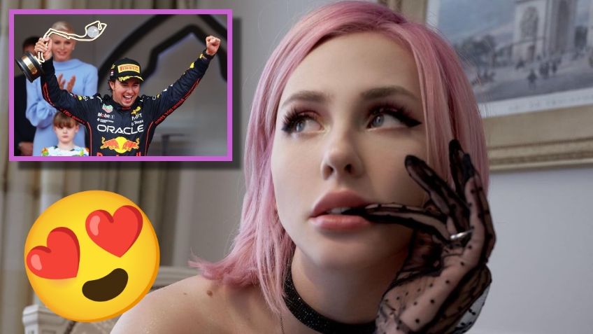 GP de Mónaco: ¿Quién era la MODELO de cabello rosa en la premiación de Checo Pérez?