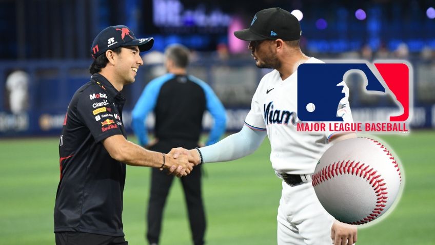 Checo Pérez y Max Verstappen le entran al beisbol en Miami (VIDEO)