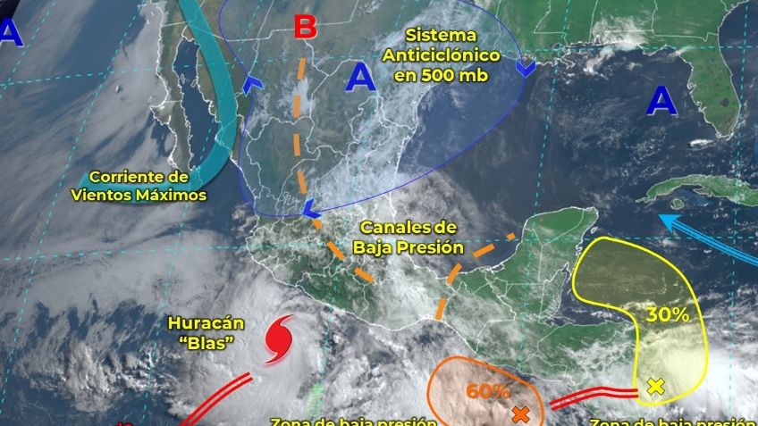 Huracán Blas: ¿Qué estados serán afectados este 17 de junio?