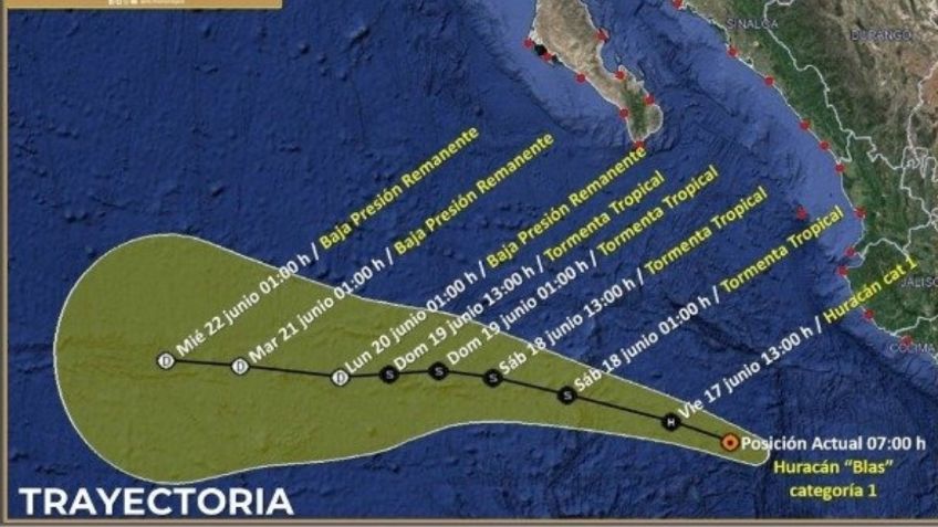 Huracán Blas: ¿Cuándo termina su trayectoria por México?