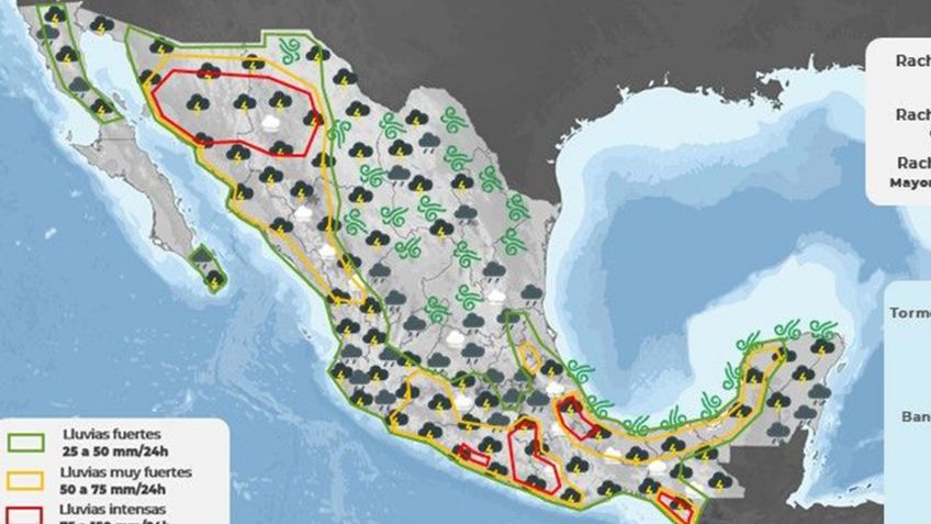 Onda Tropical 23: Estados afectados por lluvias el fin de semana