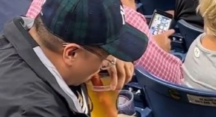 VIDEO VIRAL: Aficionado de Yankees toma cerveza con una salchicha como popote