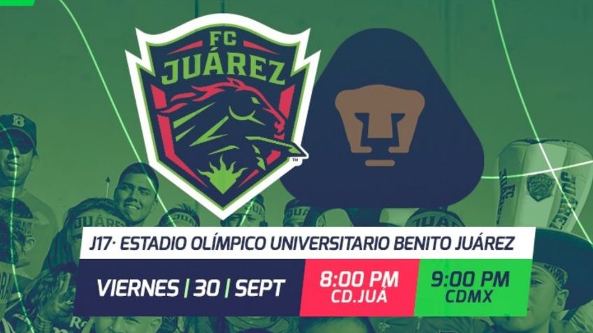 Qué canal transmite HOY FC Juárez vs Pumas EN VIVO por TV: Jornada 17