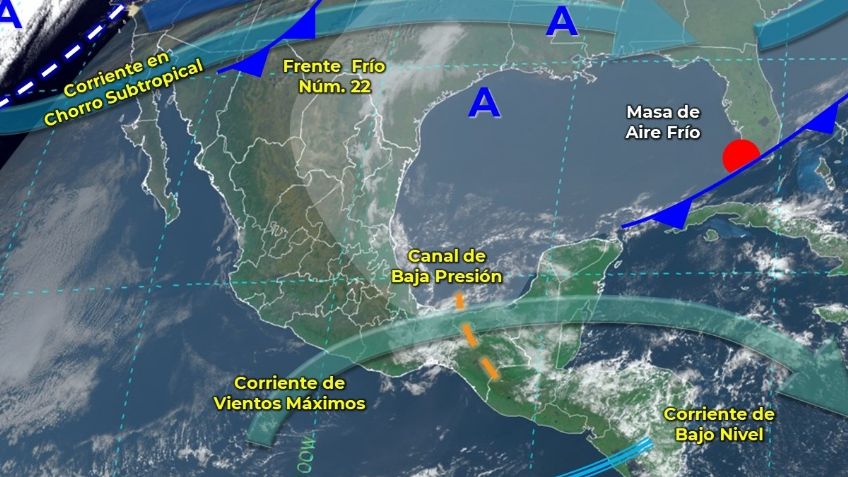 Frente frío 22: ¿a dónde se extiende con la vaguada polar?