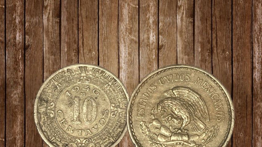Rara moneda de 10 centavos con el Calendario Azteca se vende por 550 mil pesos