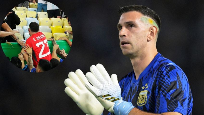 VIDEO: Dibu Martínez agrede a policía en la campal previo al Brasil vs Argentina; ¿será sancionado?