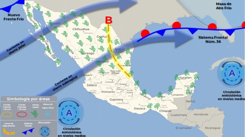 Frente Frío 37: ¿Cuándo llegará a México y qué estados serán afectados con LLUVIAS?