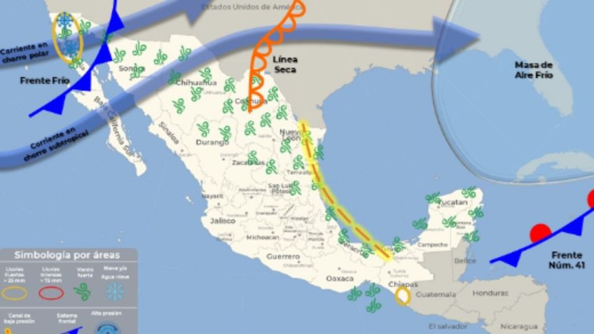 Frente Frío 42: Estados con LLUVIAS y HELADAS hoy martes 21 de marzo