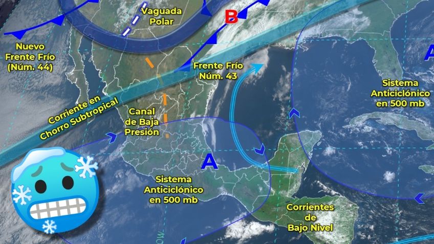 Frente frío 43: ¿cuáles son los estados con LLUVIAS y HELADAS el fin de semana?