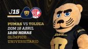 Qué canal transmite HOY Pumas vs Toluca EN VIVO por TV: Jornada 15, Clausura 2023