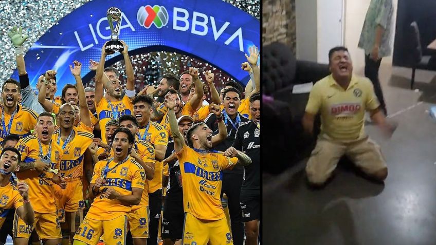 Aficionado del América llora porque Chivas perdió Final: "Apá, me vengó el Tigres" (VIDEO)