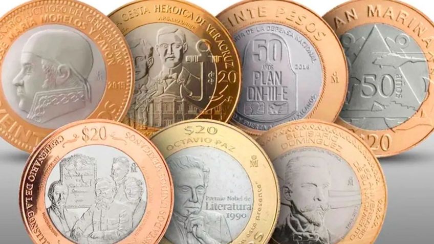 ¿Cuáles son las 18 monedas conmemorativas de 20 pesos y en dónde venderlas?