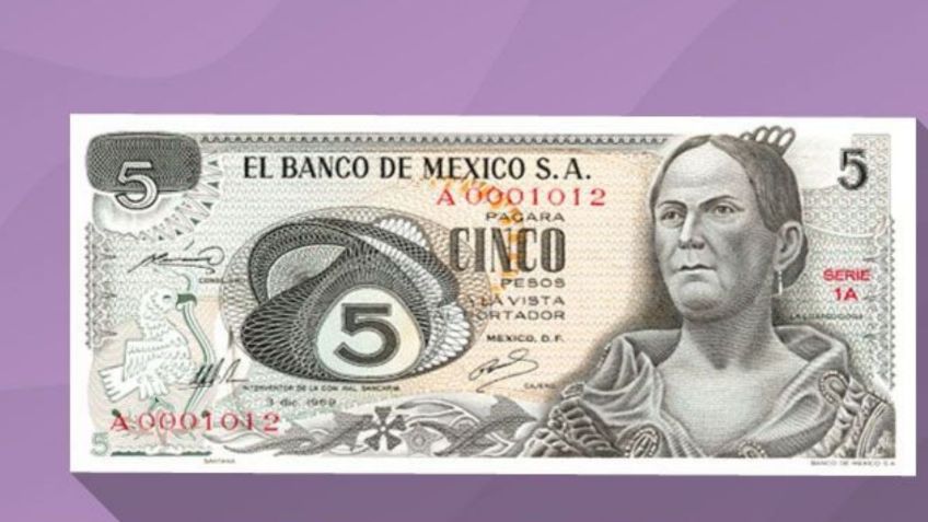 Revisa el billete antiguo de 5 pesos por el que puedes conseguir hasta 20,000 pesos (FOTOS)