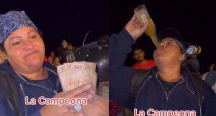 ¡Doña Chela! Mujer se hace VIRAL por tomarse una cerveza en cuatro segundos (VIDEO)