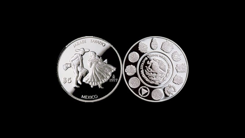 Rara moneda de PLATA con el jarabe tapatío alcanza un precio de más de 7 mil pesos