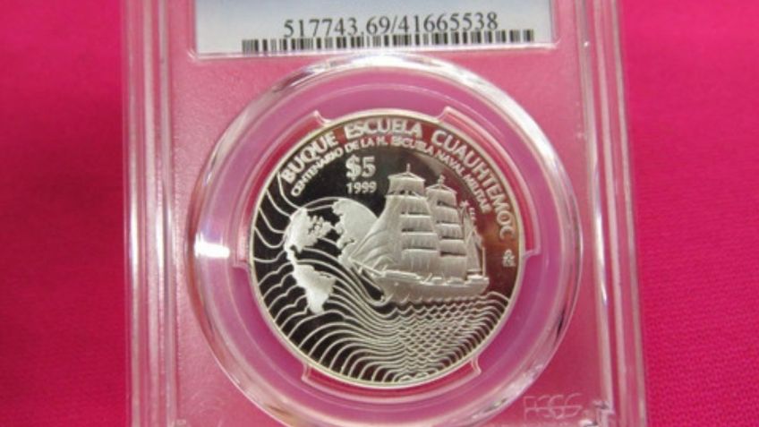 Moneda de PLATA pura con un buque se vende por casi 6 mil pesos en internet