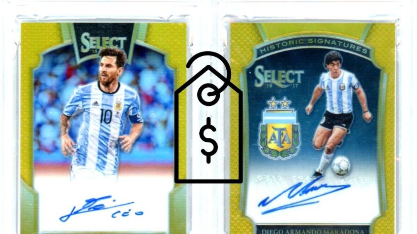 Piden casi 2 millones de pesos por tarjetas firmadas de Messi y Maradona | Características