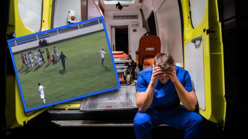 VIDEO viral | Camillero intenta ayudar a jugador, pero se lastima a medio camino