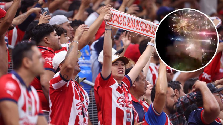 Aficionados de Chivas prenden pirotecnia afuera de hotel del Atlas en plena madrugada (VIDEO)
