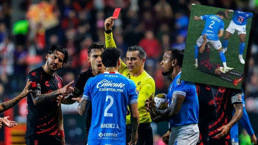 Así fue la DURA falta de Jorge Sánchez que ocasionó su expulsión en el Tijuana vs Cruz Azul
