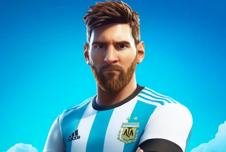 Messi en simulación del Fortnite