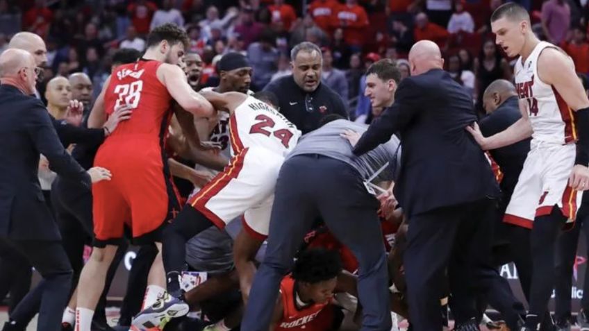 Houston Rockets vs Miami Heat: Batalla campal deja a 7 expulsados en la NBA