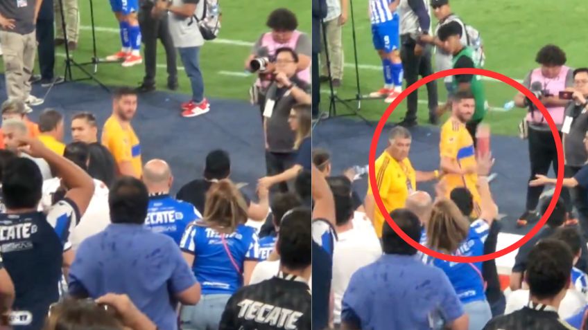 Captan a Gignac haciéndole señas obscenas a aficionada de Rayados | VIDEO