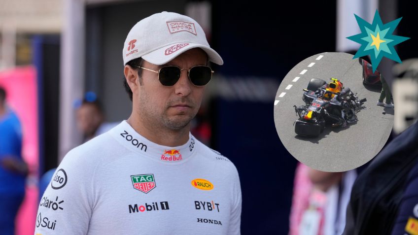 RB20 de Checo Pérez quedó destrozado; así fue el escalofriante choque que lo dejó fuera de Mónaco | VIDEO