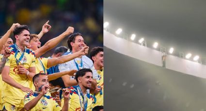 Aficionado del América se vuelve viral por celebrar el título desde el techo del Estadio Azteca ! VIDEO