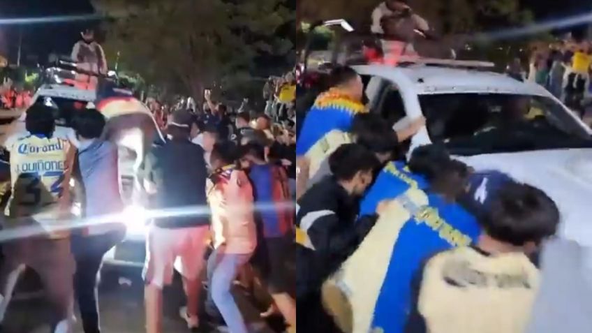 Aficionados del América intentan voltear camioneta de la Guardia Nacional para celebrar el título | VIDEO