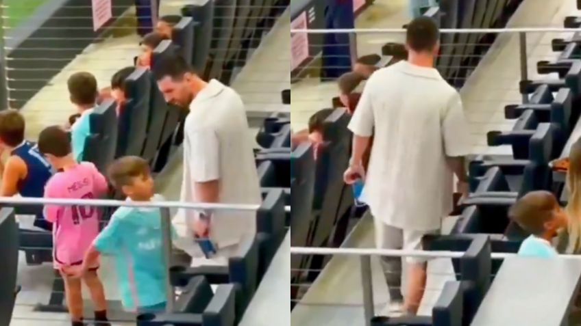 Messi es ignorado por el hijo de Luis Suárez en pleno estadio y es captado en VIDEO