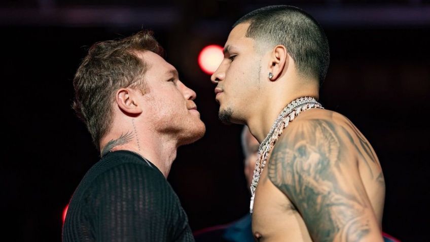 Así fue la dura pelea de Canelo Álvarez y Edgar Berlanga en plena conferencia de prensa