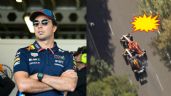 Foto ilustrativa de la nota titulada Así fue el fuerte choque de Checo Pérez con Carlos Sainz que lo obligó a abandonar GP de Azerbaiyán
