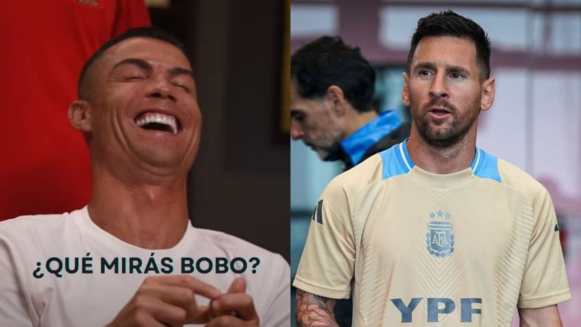 "¿Qué mirás bobo?": Cristiano Ronaldo imita la famosa frase de Messi y explota las redes